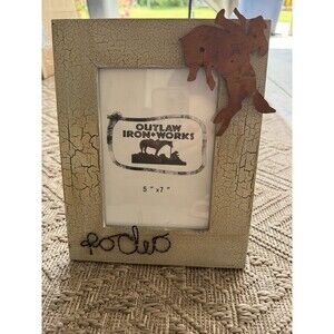 Outlaw Iron Works Cowboy/Western Themed Photo Frame 5”x7” Metallic ornaments